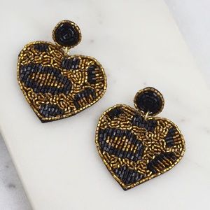 Leopard Heart Earrings!